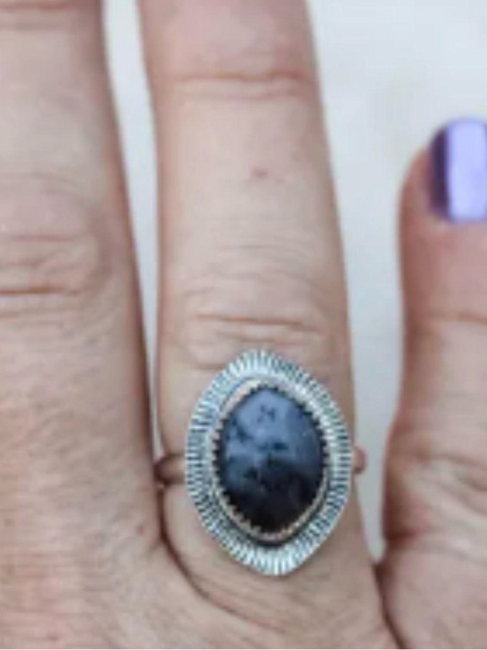 Amethyst Sage Sterling Silver Ring (size 6.5)